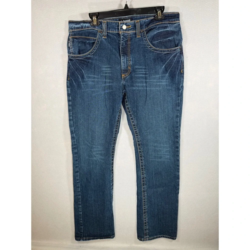 Bulwark FR Flame Resistant Mens Jeans 34x34 Dark Wash Straight Leg PSJ2SD2 Blue
